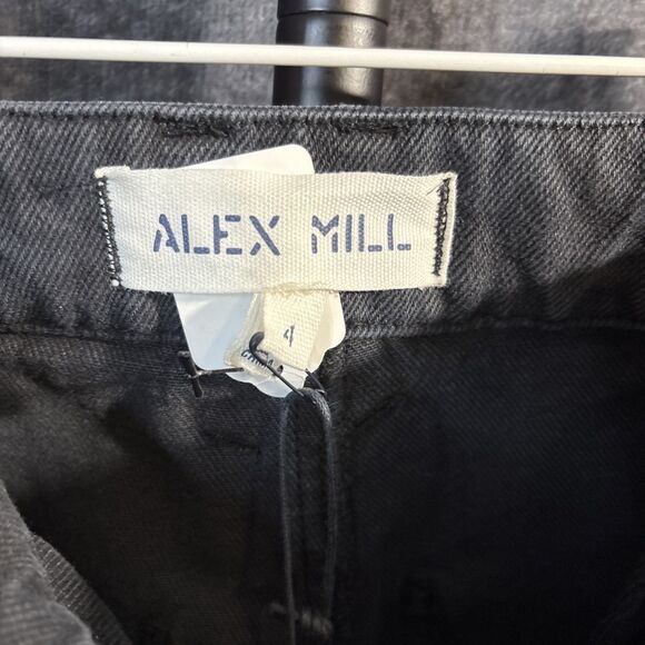 Alex Mill Womens  4 Black Recycled Denim Straight Leg - Picture 4 of 12